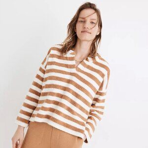 Madewell MWL Loop Terry Notched Striped Sweatshirt Size S